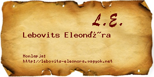 Lebovits Eleonóra névjegykártya